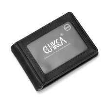 Load image into Gallery viewer, CUIKCA Unisex Rfid Wallet Purse Money Clip Women Men Metal Clip Slim Leather Wallet Business ID Credit Card Cases Travel Wallet
