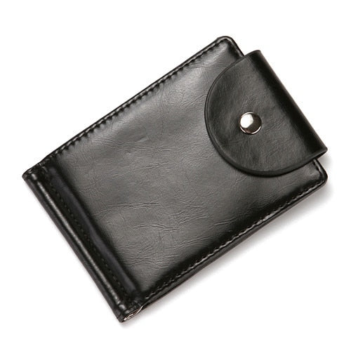 CUIKCA Slim Leather Wallet Coin Bag Money Clip Card Cases Zipper  Women Men Wallet Pull Type ID Credit Card Holders Hasp