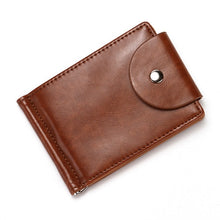 Load image into Gallery viewer, CUIKCA Slim Leather Wallet Coin Bag Money Clip Card Cases Zipper  Women Men Wallet Pull Type ID Credit Card Holders Hasp
