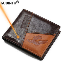 Load image into Gallery viewer, GUBINTU Genuine Leather Men Wallets Coin Pocket Zipper Real Men&#39;s Leather Wallet with Coin High Quality Male Purse cartera
