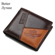 Load image into Gallery viewer, GUBINTU Genuine Leather Men Wallets Coin Pocket Zipper Real Men&#39;s Leather Wallet with Coin High Quality Male Purse cartera
