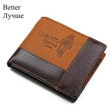 Load image into Gallery viewer, GUBINTU Genuine Leather Men Wallets Coin Pocket Zipper Real Men&#39;s Leather Wallet with Coin High Quality Male Purse cartera
