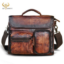 Load image into Gallery viewer, Top Quality Leather Male Designer Casual Messenger Crossbody bag Fashion Tablet Mochila Satchel University School Book bag 202
