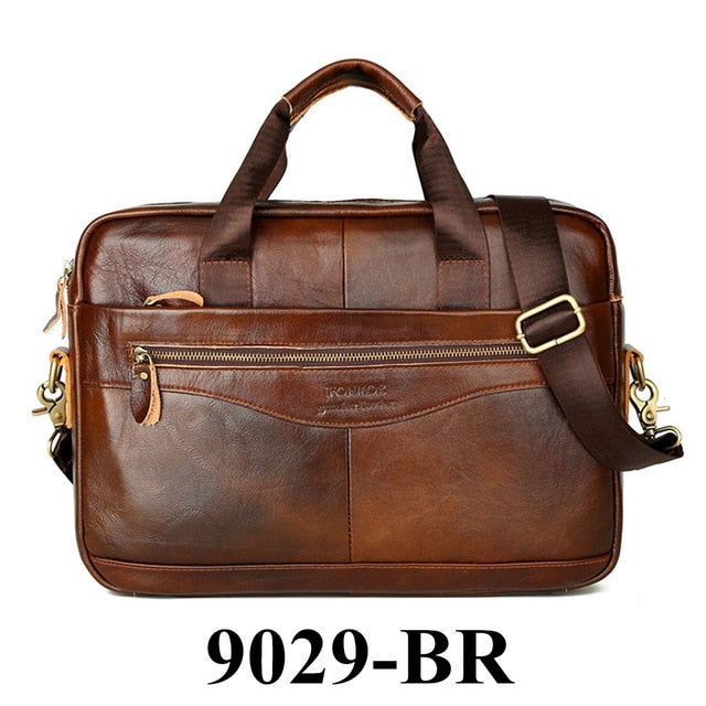 Men's Bag Men's Briefcase Mens Cowhide Leather Genuine Leather Handbags Crossbody Bags Luxury Business Messenger Bags Laptop Bag