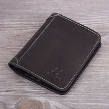 Load image into Gallery viewer, New Men&#39;s Wallet Short Frosted Leather Wallet Retro Three Fold Vertical Wallet Youth Korean Multi-Card Wallet 2020
