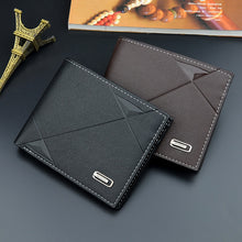 Load image into Gallery viewer, 2021 New Men&#39;s Wallet Short Multi-card Coin Purse Fashion Casual Wallet Male Youth Thin Three-fold Horizontal Soft Wallet Men PU
