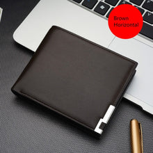 Load image into Gallery viewer, 2021 New Men&#39;s Wallet Short Multi-card Coin Purse Fashion Casual Wallet Male Youth Thin Three-fold Horizontal Soft Wallet Men PU
