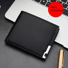 Load image into Gallery viewer, 2021 New Men&#39;s Wallet Short Multi-card Coin Purse Fashion Casual Wallet Male Youth Thin Three-fold Horizontal Soft Wallet Men PU
