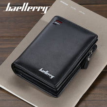 Load image into Gallery viewer, Baellerry Short Men Wallets Fashion New Card Holder Multifunction Organ Leather Purse For Male Zipper Wallet With Coin Pocket
