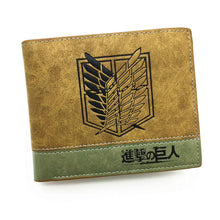 Load image into Gallery viewer, Anime Death Note/ Attack on Titan/ One Piece/  Short Wallet With Coin Pocket Zipper Poucht Billetera
