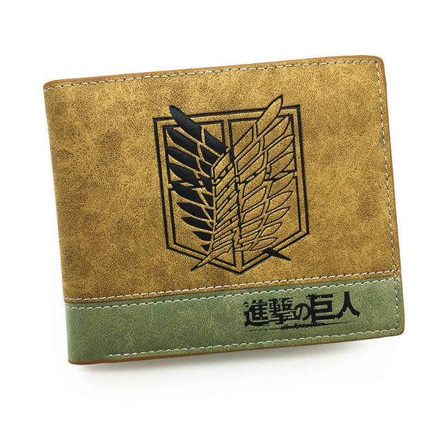 Anime Death Note/ Attack on Titan/ One Piece/  Short Wallet With Coin Pocket Zipper Poucht Billetera