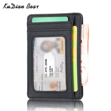 Load image into Gallery viewer, KUDIAN BEAR Rfid Minimalist Men Wallet Small PU Leather Credit Card Holder Clip Black Male Mini Slim Case Coin Purse BID251 PM49
