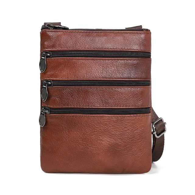 Genuine Cowhide Leather Shoulder Bag Male Solid Color Business Durable And Ultra Light Casual Messenger Handbags