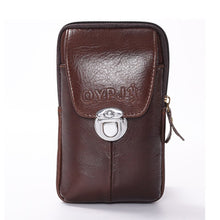 Load image into Gallery viewer, YAMBUTO Cow Leather Phone Coin Men Waist Bag Wear-resistant Multi-function Heuptas Heren Porta Tarjetas Outdoor Small Purse
