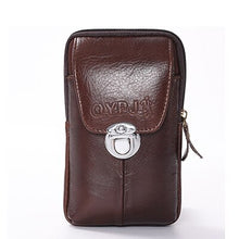 Load image into Gallery viewer, YAMBUTO Cow Leather Phone Coin Men Waist Bag Wear-resistant Multi-function Heuptas Heren Porta Tarjetas Outdoor Small Purse
