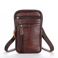 Load image into Gallery viewer, Men&#39;s messenger bag leather business retro casual fashion style small shoulder bag messenger mobile phone bag travel travel
