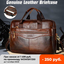 Load image into Gallery viewer, Men&#39;s Bag Men&#39;s Briefcase Mens Cowhide Leather Genuine Leather Handbags Crossbody Bags Luxury Business Messenger Bags Laptop Bag
