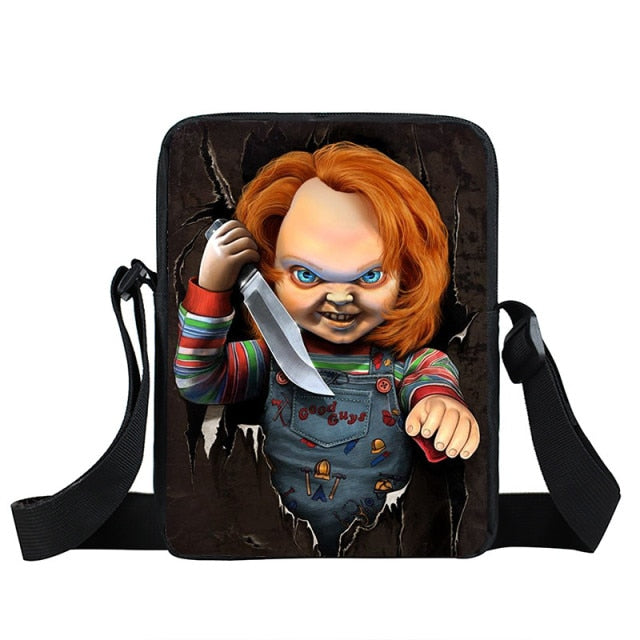 Horrible Nightmare Messenger Bag Clown Pattern Book Bag for Woman Shoulder Bags Women Totes Teenage Girls Handbag Gift