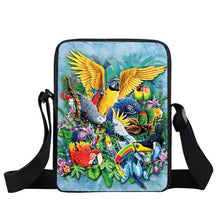 Load image into Gallery viewer, Animal Bird Parrot Owl Messenger Bag Women Handbag Ladies Crossbody Bag for Travel Girls Canvas Shoulder Bags Bookbags Gift
