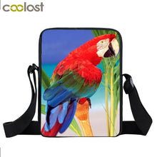 Load image into Gallery viewer, Animal Bird Parrot Owl Messenger Bag Women Handbag Ladies Crossbody Bag for Travel Girls Canvas Shoulder Bags Bookbags Gift
