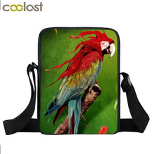 Load image into Gallery viewer, Animal Bird Parrot Owl Messenger Bag Women Handbag Ladies Crossbody Bag for Travel Girls Canvas Shoulder Bags Bookbags Gift
