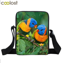 Load image into Gallery viewer, Animal Bird Parrot Owl Messenger Bag Women Handbag Ladies Crossbody Bag for Travel Girls Canvas Shoulder Bags Bookbags Gift
