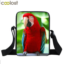 Load image into Gallery viewer, Animal Bird Parrot Owl Messenger Bag Women Handbag Ladies Crossbody Bag for Travel Girls Canvas Shoulder Bags Bookbags Gift
