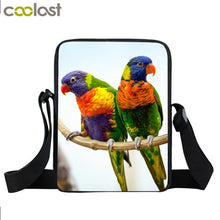 Load image into Gallery viewer, Animal Bird Parrot Owl Messenger Bag Women Handbag Ladies Crossbody Bag for Travel Girls Canvas Shoulder Bags Bookbags Gift
