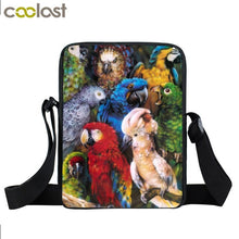 Load image into Gallery viewer, Animal Bird Parrot Owl Messenger Bag Women Handbag Ladies Crossbody Bag for Travel Girls Canvas Shoulder Bags Bookbags Gift
