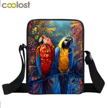 Load image into Gallery viewer, Animal Bird Parrot Owl Messenger Bag Women Handbag Ladies Crossbody Bag for Travel Girls Canvas Shoulder Bags Bookbags Gift
