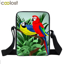 Load image into Gallery viewer, Animal Bird Parrot Owl Messenger Bag Women Handbag Ladies Crossbody Bag for Travel Girls Canvas Shoulder Bags Bookbags Gift
