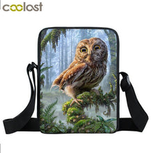 Load image into Gallery viewer, Animal Bird Parrot Owl Messenger Bag Women Handbag Ladies Crossbody Bag for Travel Girls Canvas Shoulder Bags Bookbags Gift
