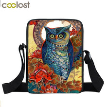 Load image into Gallery viewer, Animal Bird Parrot Owl Messenger Bag Women Handbag Ladies Crossbody Bag for Travel Girls Canvas Shoulder Bags Bookbags Gift
