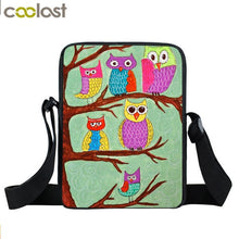 Load image into Gallery viewer, Animal Bird Parrot Owl Messenger Bag Women Handbag Ladies Crossbody Bag for Travel Girls Canvas Shoulder Bags Bookbags Gift
