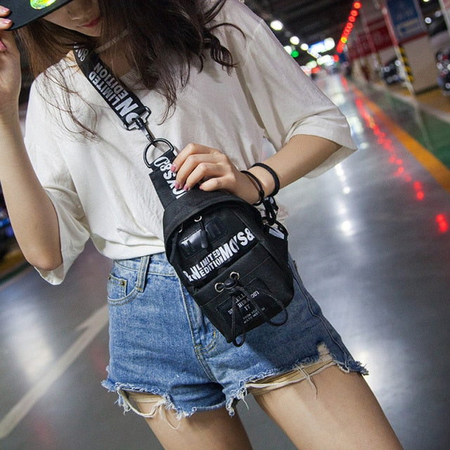 Hot sale sports summer new Harajuku shoulder messenger bag female small bag fashion Oxford mobile phone bag chest bag