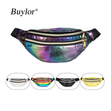 Load image into Gallery viewer, Buylor Waist Bag Women Fanny Pack Laser Shoulder Belt Bag Holographic Designer Cute Waist Packs Party Travel Phone Pouch Bags
