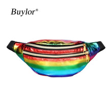 Load image into Gallery viewer, Buylor Waist Bag Women Fanny Pack Laser Shoulder Belt Bag Holographic Designer Cute Waist Packs Party Travel Phone Pouch Bags
