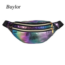 Load image into Gallery viewer, Buylor Waist Bag Women Fanny Pack Laser Shoulder Belt Bag Holographic Designer Cute Waist Packs Party Travel Phone Pouch Bags
