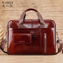 Load image into Gallery viewer, Men&#39;s leather briefcase top layer cowhide handbag single shoulder messenger
