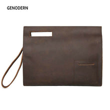 Load image into Gallery viewer, GENODERN Men&#39;s Bag for A4 Documents Genuine Leather Briefcase Business Handbags Laptop Bags Office Purses Vintage Messenger Bag
