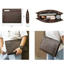 Load image into Gallery viewer, GENODERN Men&#39;s Bag for A4 Documents Genuine Leather Briefcase Business Handbags Laptop Bags Office Purses Vintage Messenger Bag
