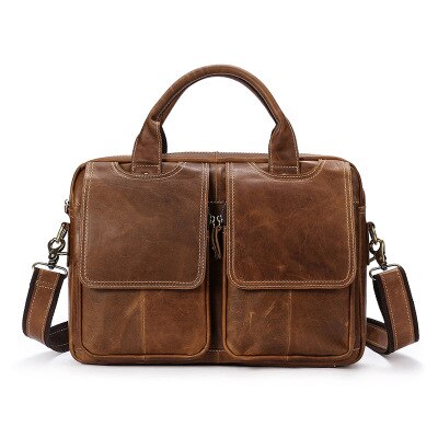 New Arrival Genuine Leather Men's Briefcas Cowhide Retro Business Men's Crossbody bags Shoulder Handbag Men's Messenger Bag