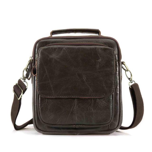 Quality Real Leather Male Casual Shoulder Messenger bag Cowhide Fashion Cross-body Bag 8