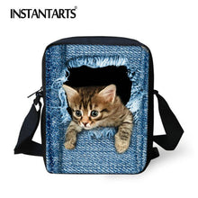 Load image into Gallery viewer, INSTANTARTS New Women Messenger Bags Cute Animal Denim Pet Cat Dog Crossbody Bag Casual Small Travel Shoulder Bags Ladies Bolsas
