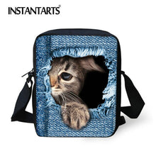 Load image into Gallery viewer, INSTANTARTS New Women Messenger Bags Cute Animal Denim Pet Cat Dog Crossbody Bag Casual Small Travel Shoulder Bags Ladies Bolsas
