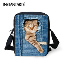 Load image into Gallery viewer, INSTANTARTS New Women Messenger Bags Cute Animal Denim Pet Cat Dog Crossbody Bag Casual Small Travel Shoulder Bags Ladies Bolsas
