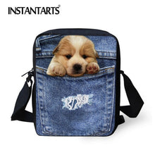 Load image into Gallery viewer, INSTANTARTS New Women Messenger Bags Cute Animal Denim Pet Cat Dog Crossbody Bag Casual Small Travel Shoulder Bags Ladies Bolsas
