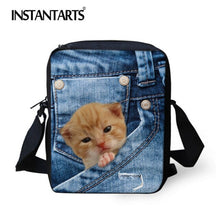 Load image into Gallery viewer, INSTANTARTS New Women Messenger Bags Cute Animal Denim Pet Cat Dog Crossbody Bag Casual Small Travel Shoulder Bags Ladies Bolsas
