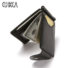 Load image into Gallery viewer, CUIKCA South Korea Style Money Clip Men Wallet Purse Ultrathin Slim Wallet Mini Hasp Leather Wallet Business ID Credit Card Case
